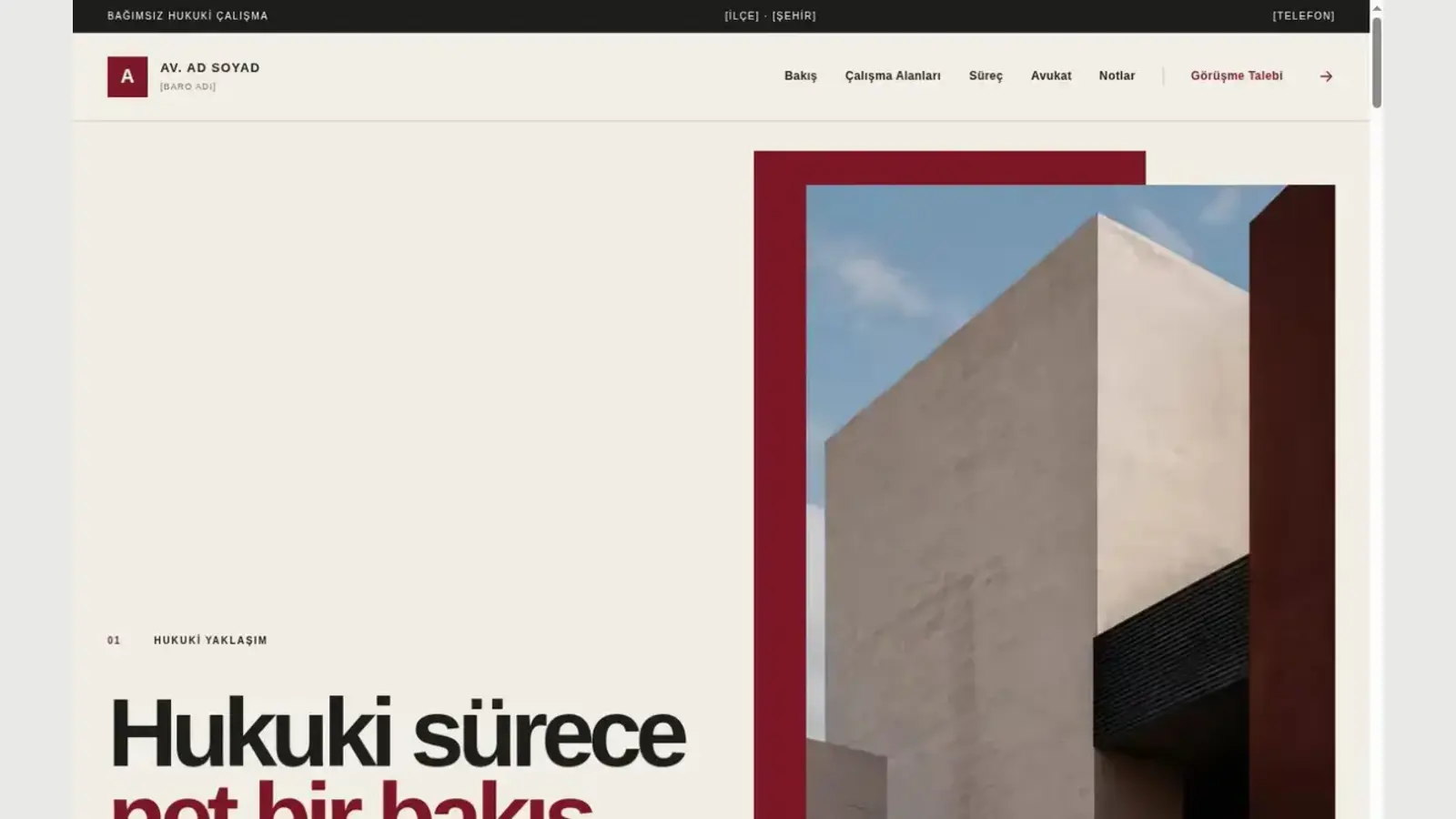 Legax hazır web tasarımı ekran görüntüsü