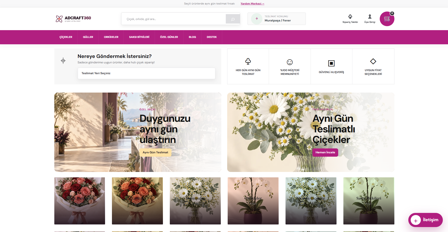 Hazır Çiçekçi Sitesi-4 tasarım önizlemesi