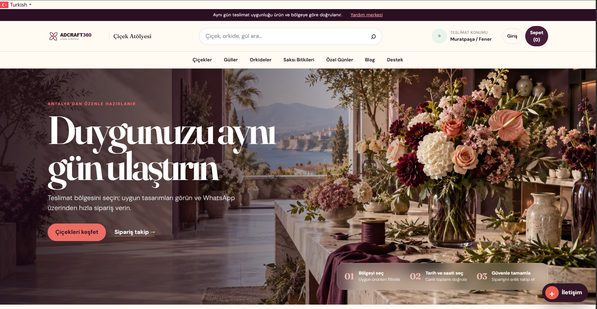 Hazır Çiçekçi Sitesi-1 tasarım önizlemesi