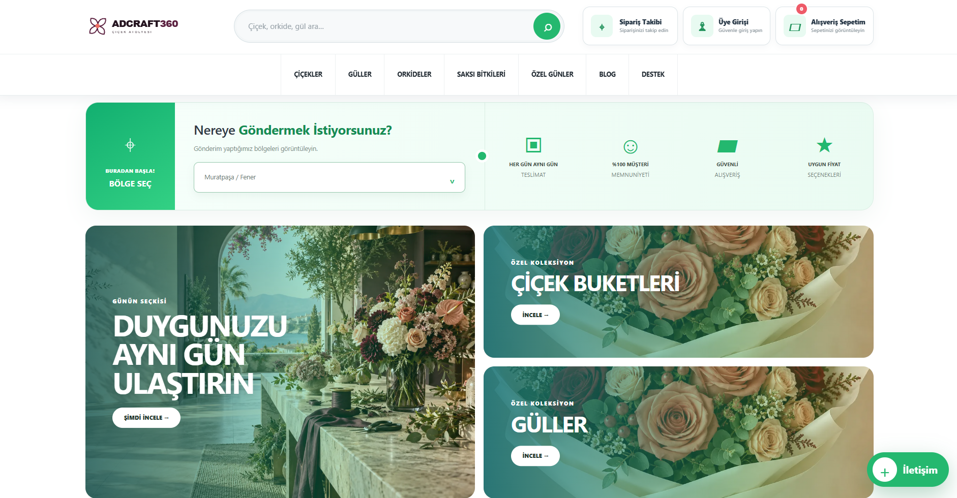 Hazır Çiçekçi Sitesi-6 tasarım önizlemesi