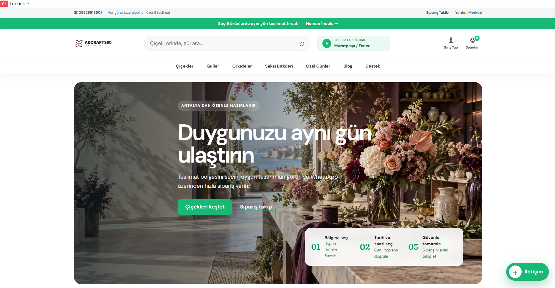 Hazır Çiçekçi Sitesi-2 tasarım önizlemesi