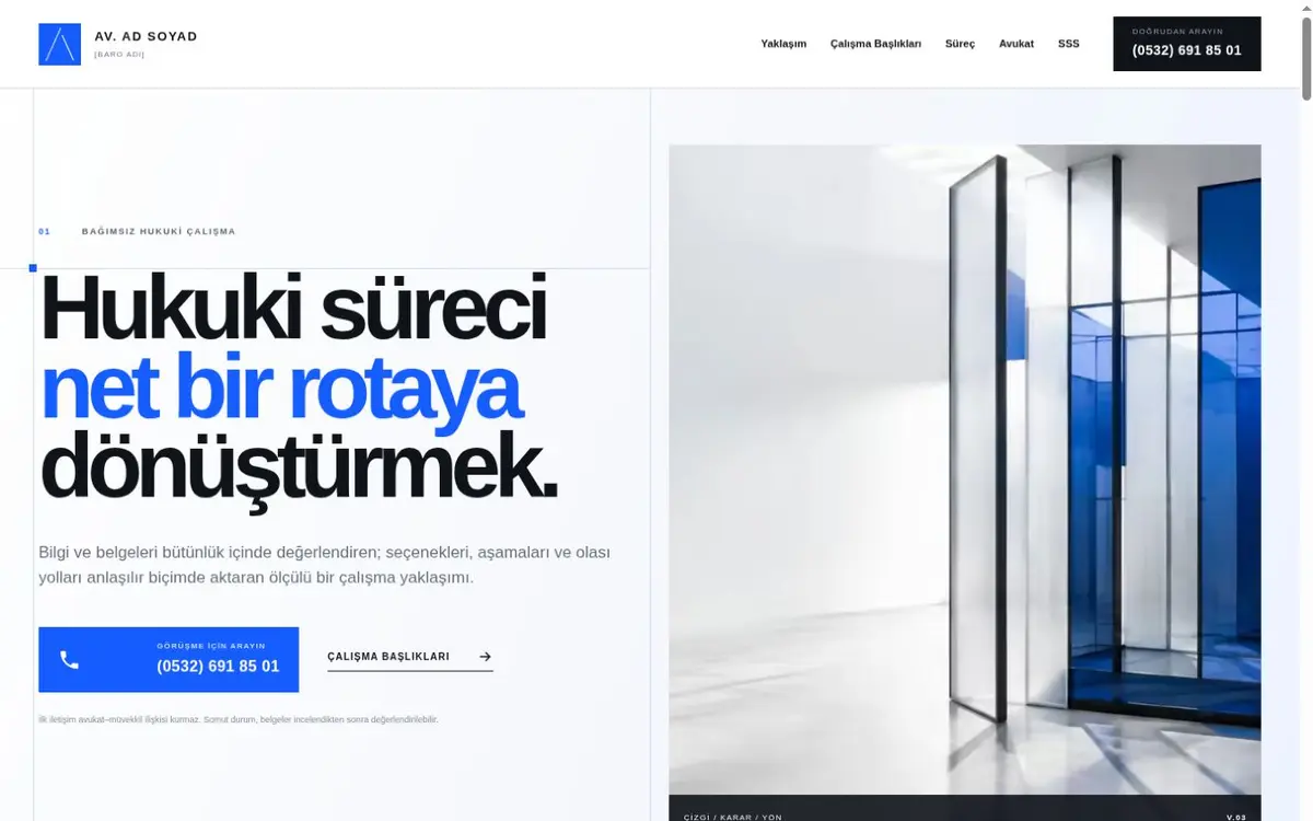 Hazır Avukat Web Sitesi Demo — Legon ekran görüntüsü