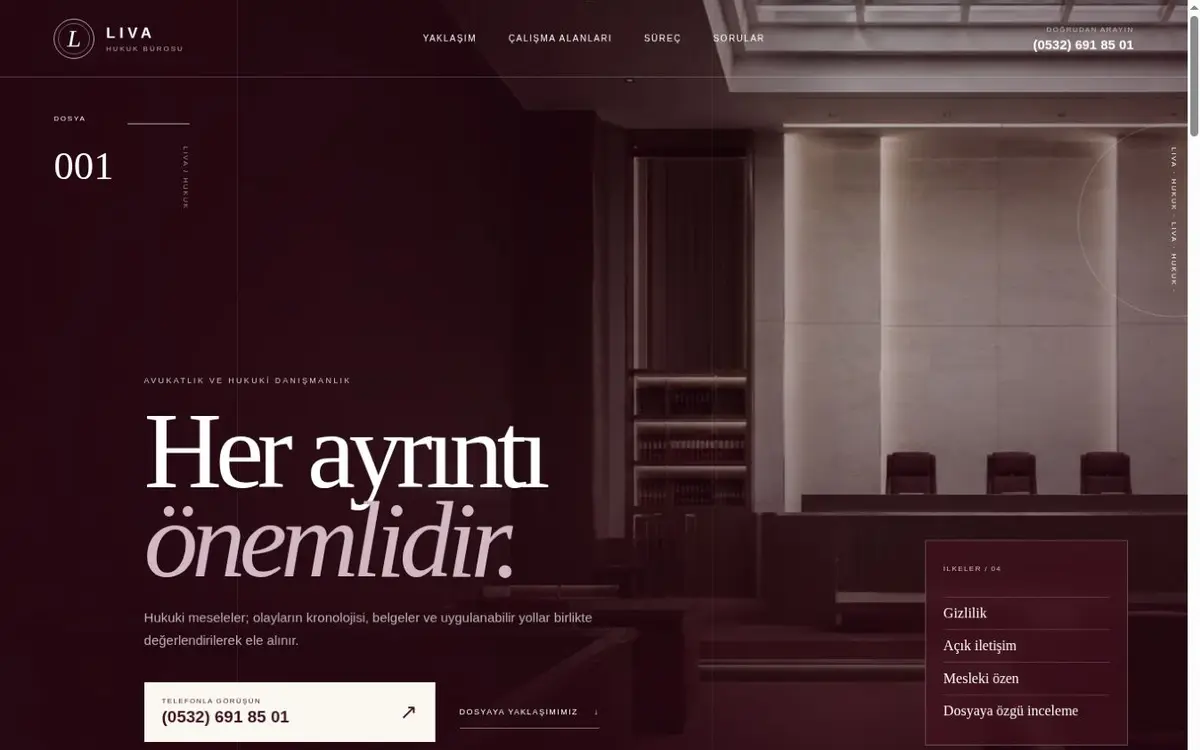 Hazır Avukat Web Sitesi Demo — Veksa ekran görüntüsü