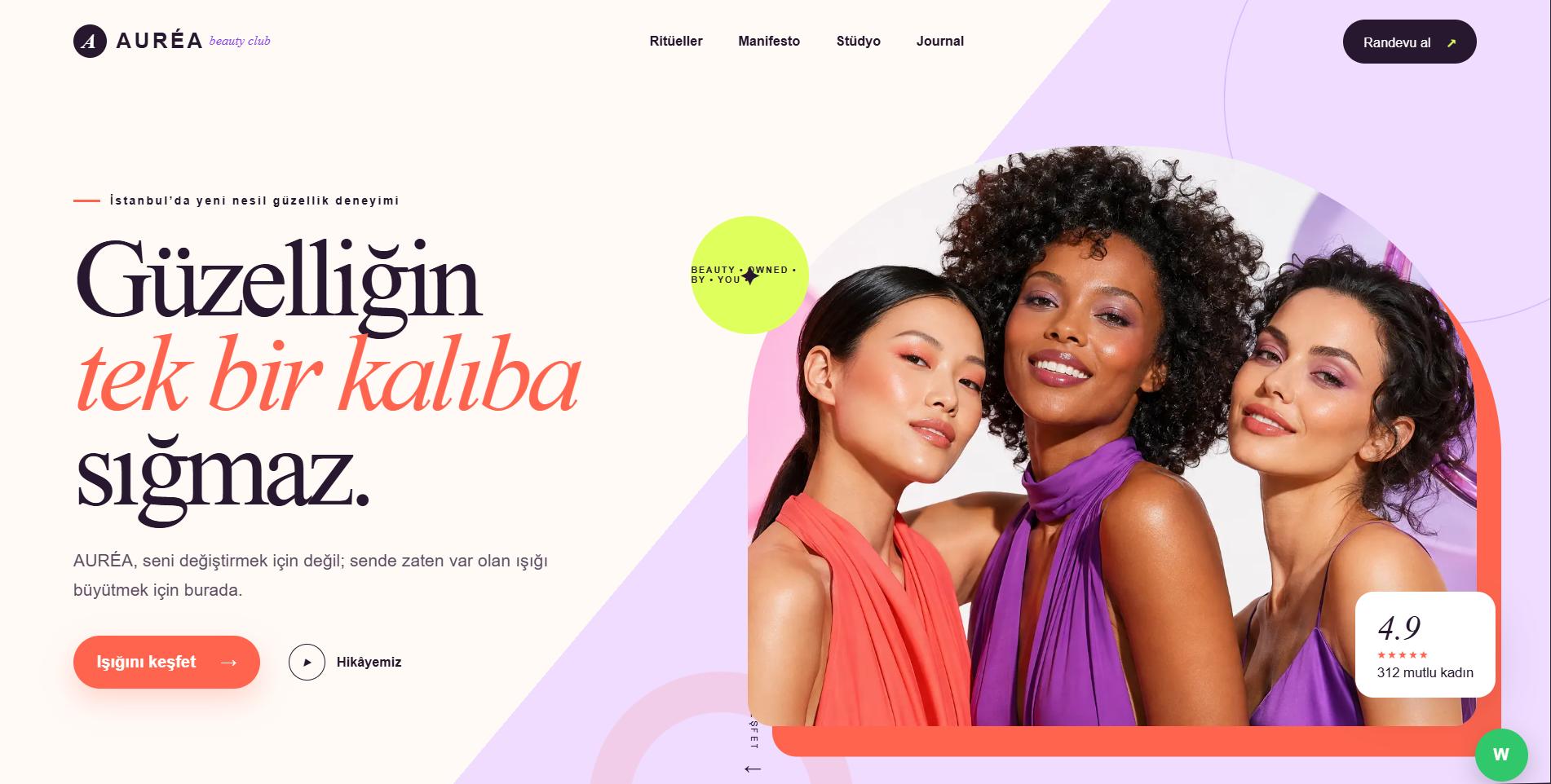 Hazır Ucuz Güzellik Salonu Web Sitesi Tasarımı - Karon ekran görüntüsü