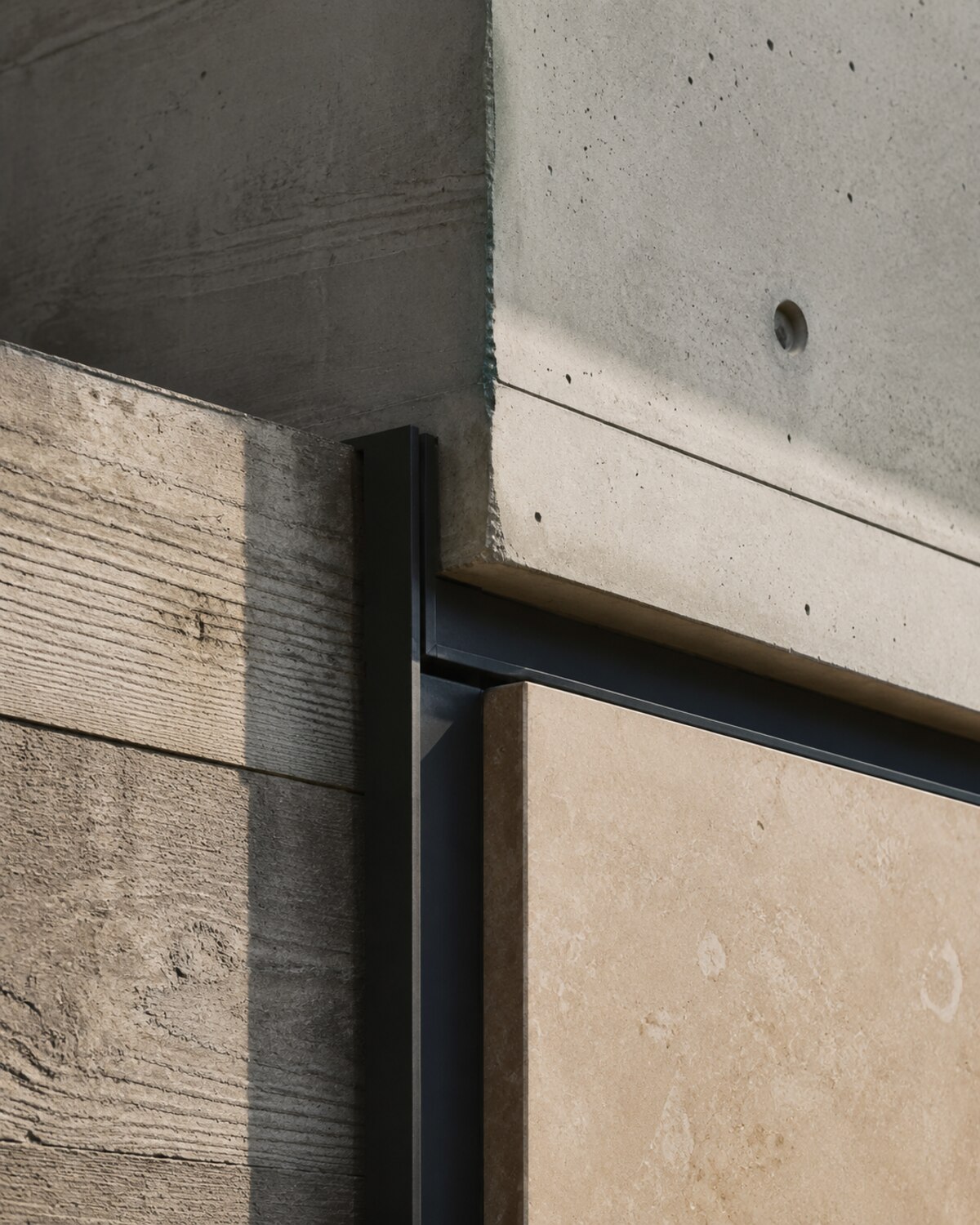 Beton, taş ve metal yapı malzemesi detayı